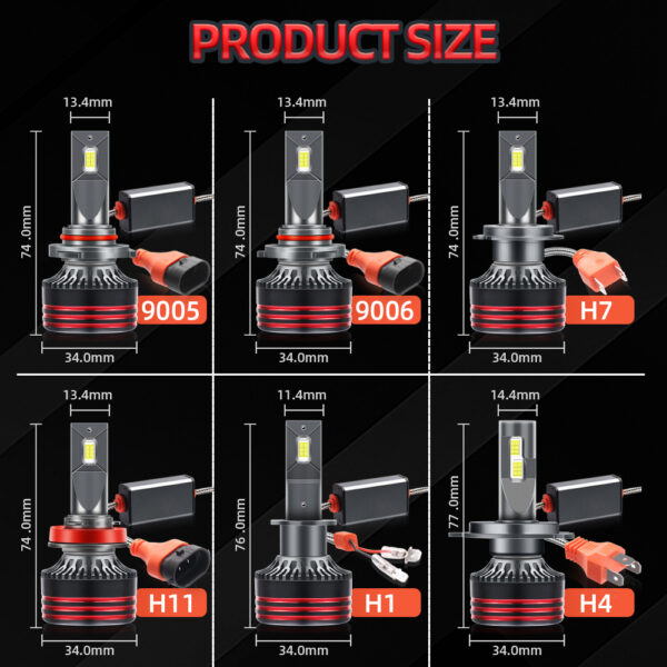 XVL M8 PRO LED Headlights – 120W 30000 Lumens - Image 6