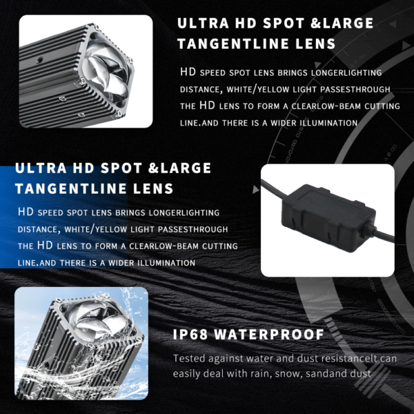 XVL M5 Motorcycle Headlight – 70W with dual-color - Image 4