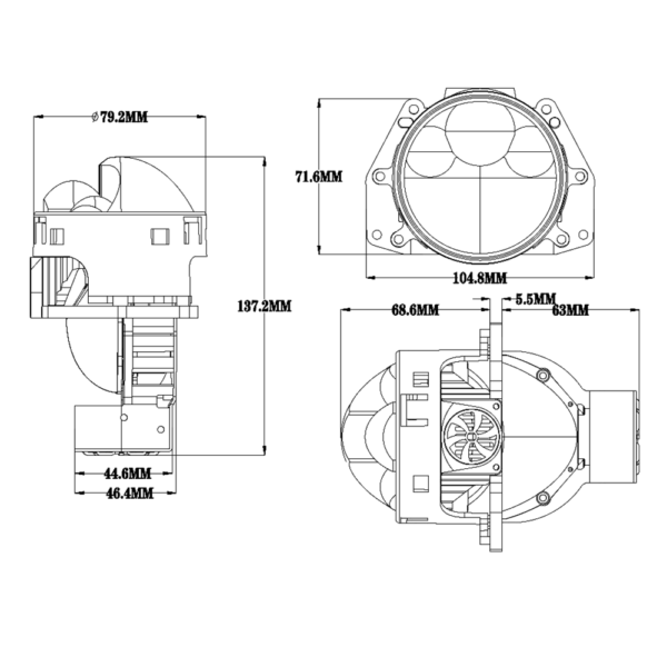 XVL P93 LED Projector Headlights – 80W 30000 Lumens - Image 8