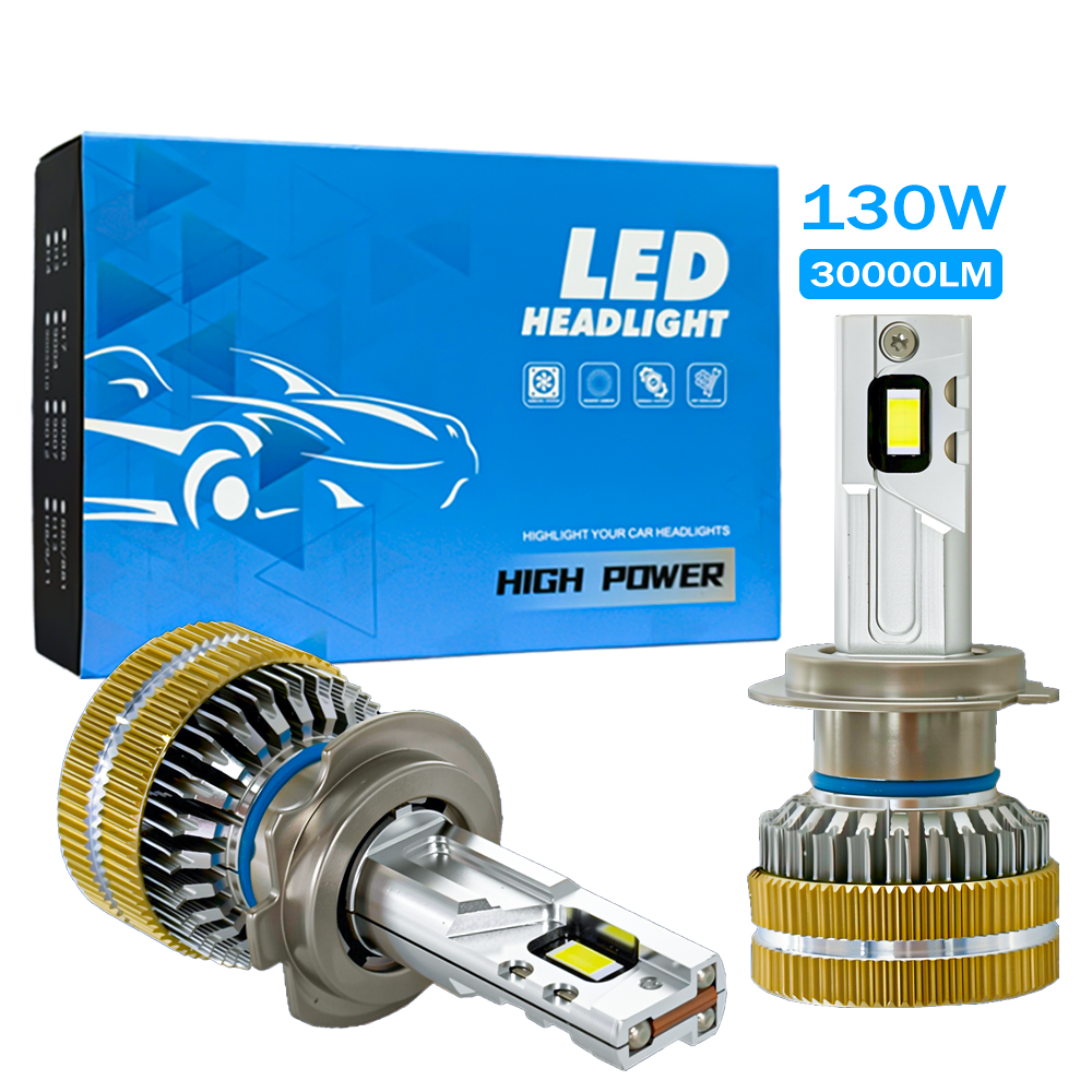 130W LED Car Headlight Bulbs for Bright Night Driving and Wholesale Supply